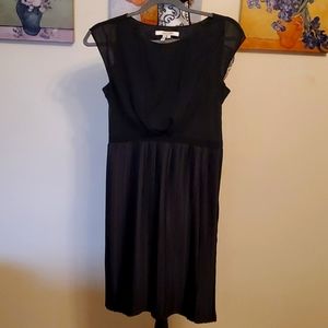 MAX and CLEO  black sheer bodice pleated bottom dress